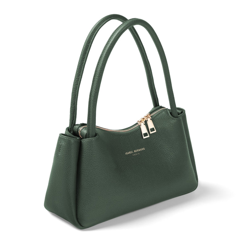 Isabel Bernard Honoré Eve Dark Green Calfskin Leather handbag IB21133-061-zoom-