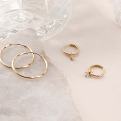 Isabel Bernard Le Marais Cerise 14 Carat Golden Hoop Earrings IB360169