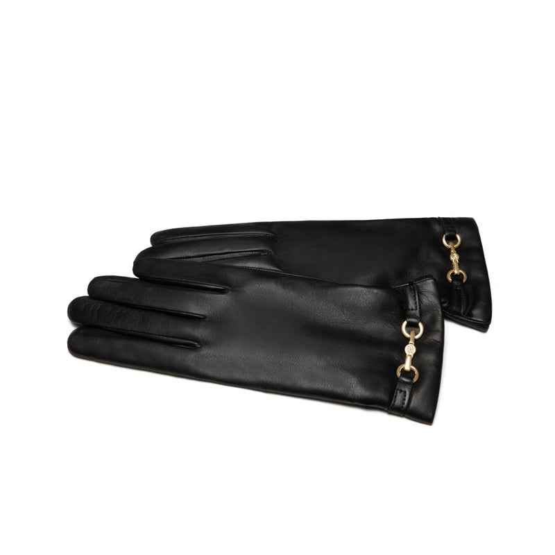 Isabel Bernard Honoré Marcelia black goatskin leather gloves  IB67001-301-6.5-zoom-