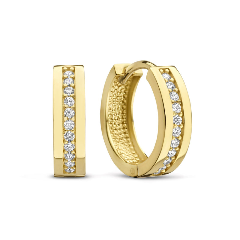 Parte Di Me Ponte Vecchio Santa Trinita 925 sterling Silver gold plated Hoop Earrings PDM36107-zoom-