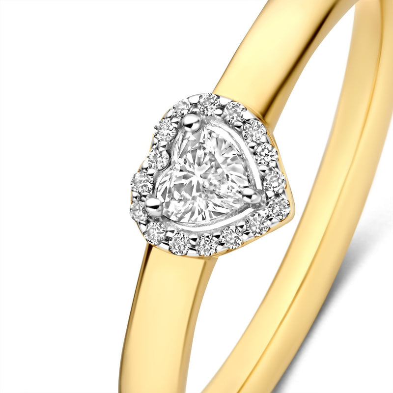 Isabel Bernard De la Paix Amore 14 karat gold ring with diamond 0.14 carat IBD330047-48-zoom-