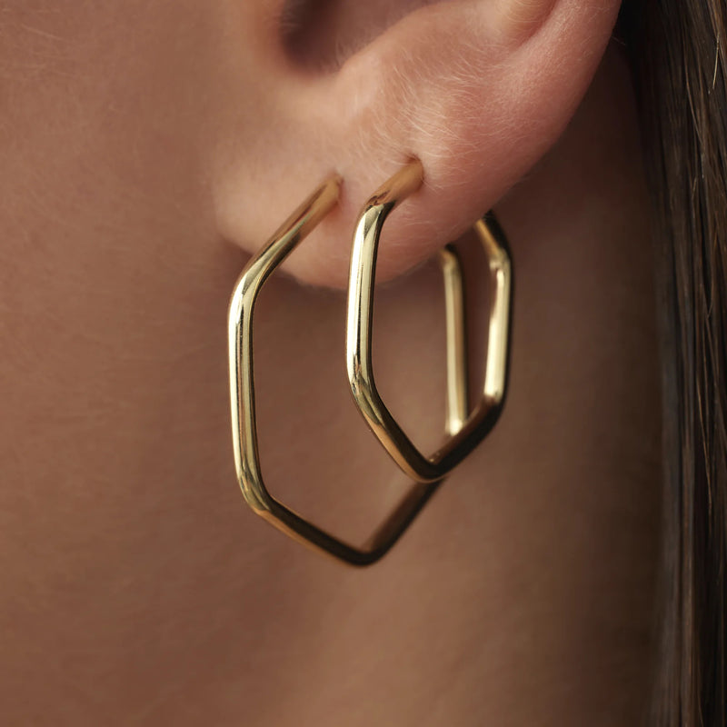 Beloro Jewels La Rinascente Francesca 9 carat gold Hoop Earrings BO360059-zoom-