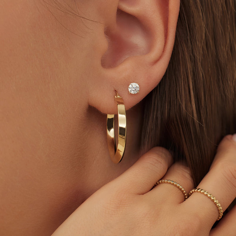 Isabel Bernard Rivoli Maryn 14 Carat Golden Hoop Earrings IB360187-zoom-