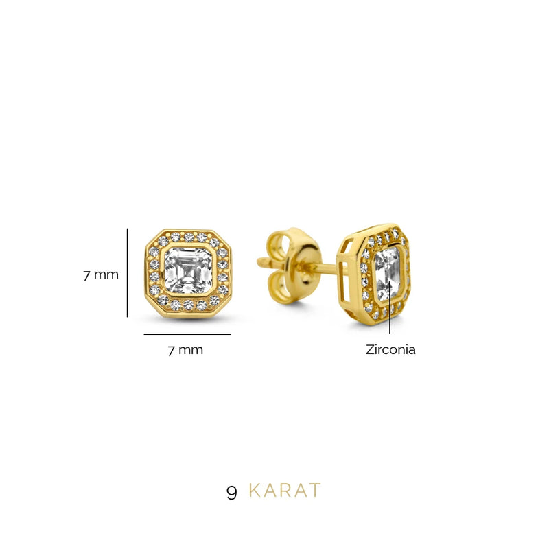 Beloro Jewels Monte Napoleone Sofia 9 carat gold Ear Studs BO360042-zoom-