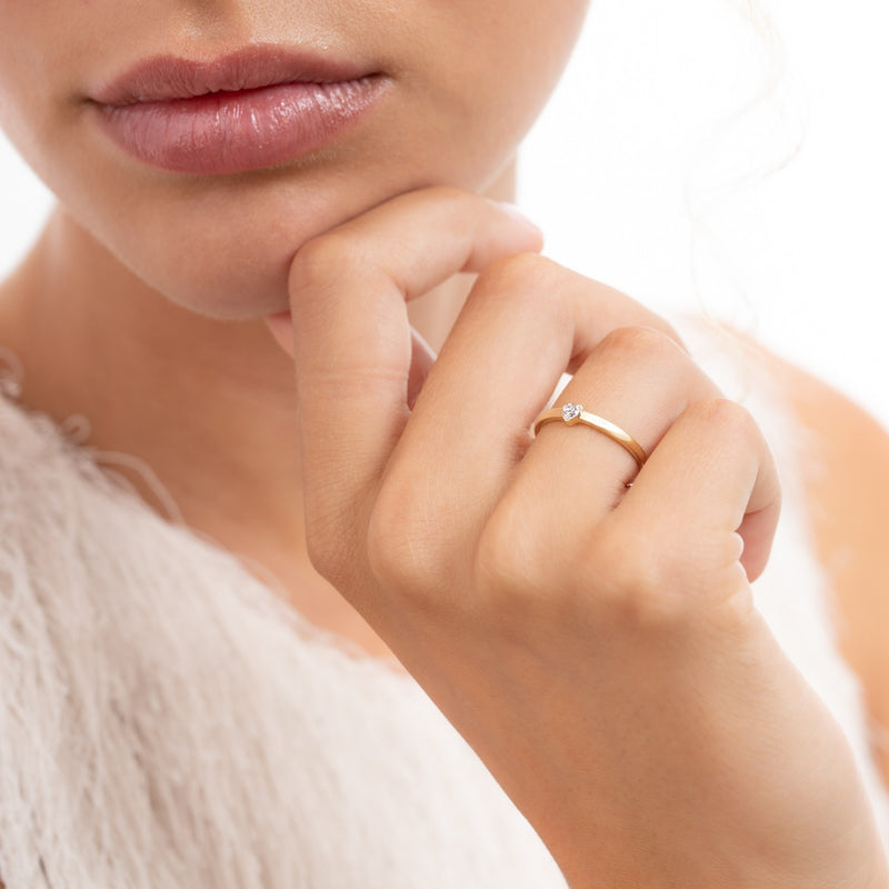 Isabel Bernard Rivoli Amore 14 Karat Gold Stacking Ring With Zirconia Stone IB330109-50-zoom-