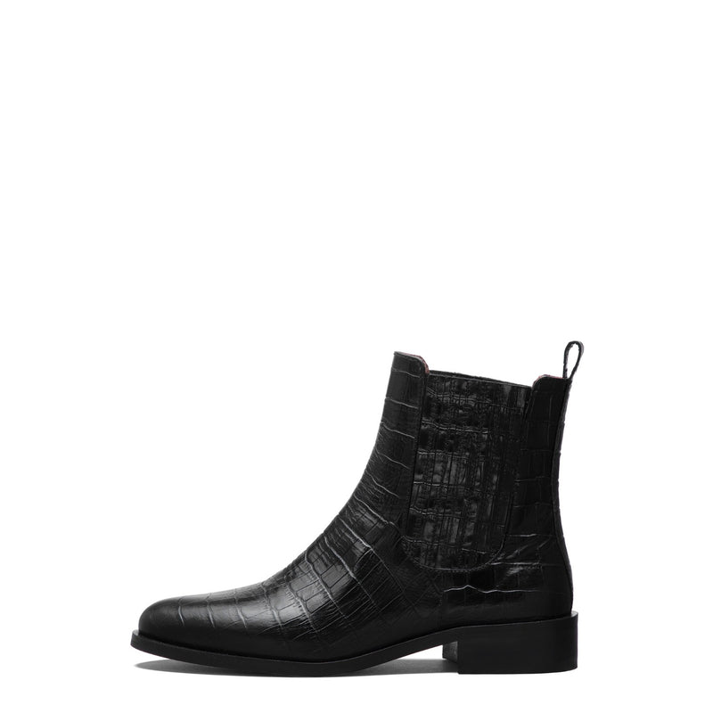 Isabel Bernard Vendôme Chey Croco Black Calfskin Leather Chelsea Boots IB53012-201-40-zoom-