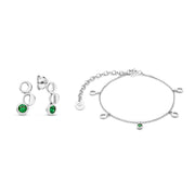 Violet Hamden Violet's Gift 925 Sterling Silver Bracelet and Ear Studs Giftset VH90061