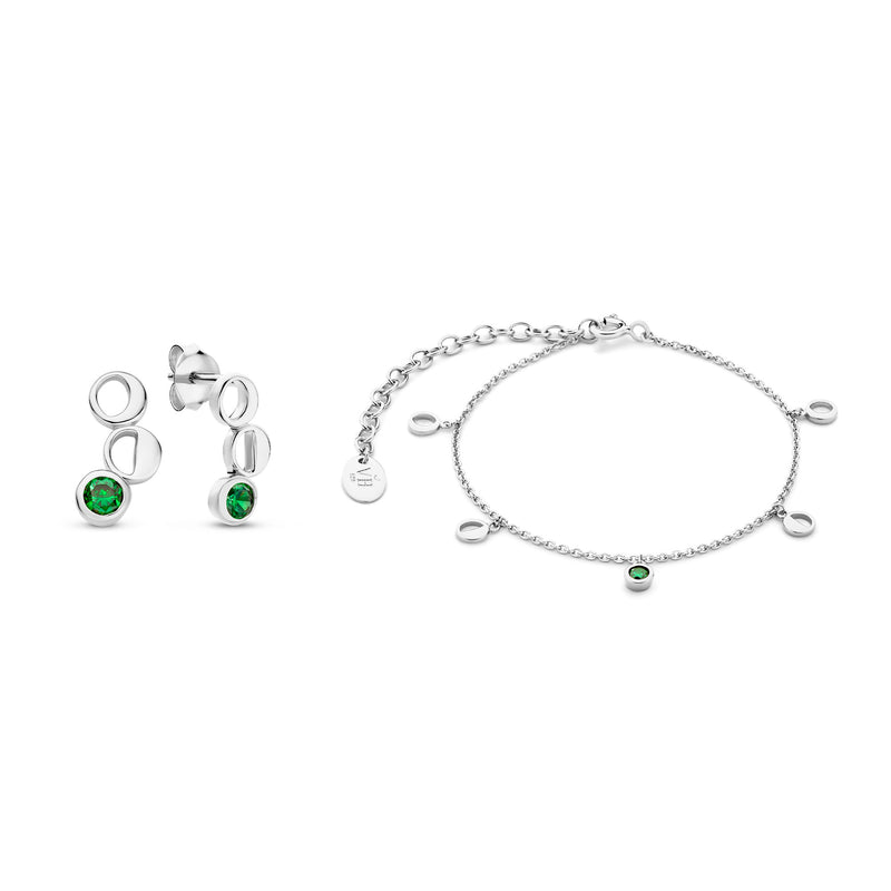 Violet Hamden Violet's Gift 925 Sterling Silver Bracelet and Ear Studs Giftset VH90061-zoom-