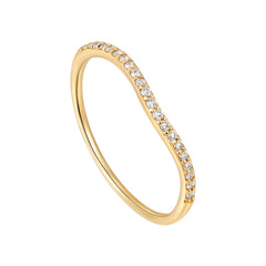 Ania Haie Magma Wave 14 Carat Gold Ring with Diamond AH-RAU004-01YG-50