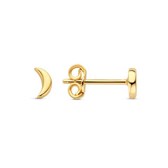 Beloro Jewels Della Spiga Ceri 9 Karat Gold Ear Studs with Moon BO360095