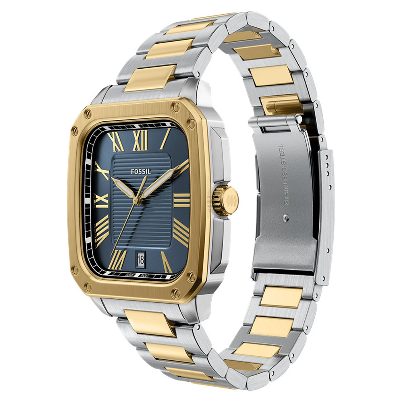 Fossil Crosby Rectangular Blue Dial Watch FS6161