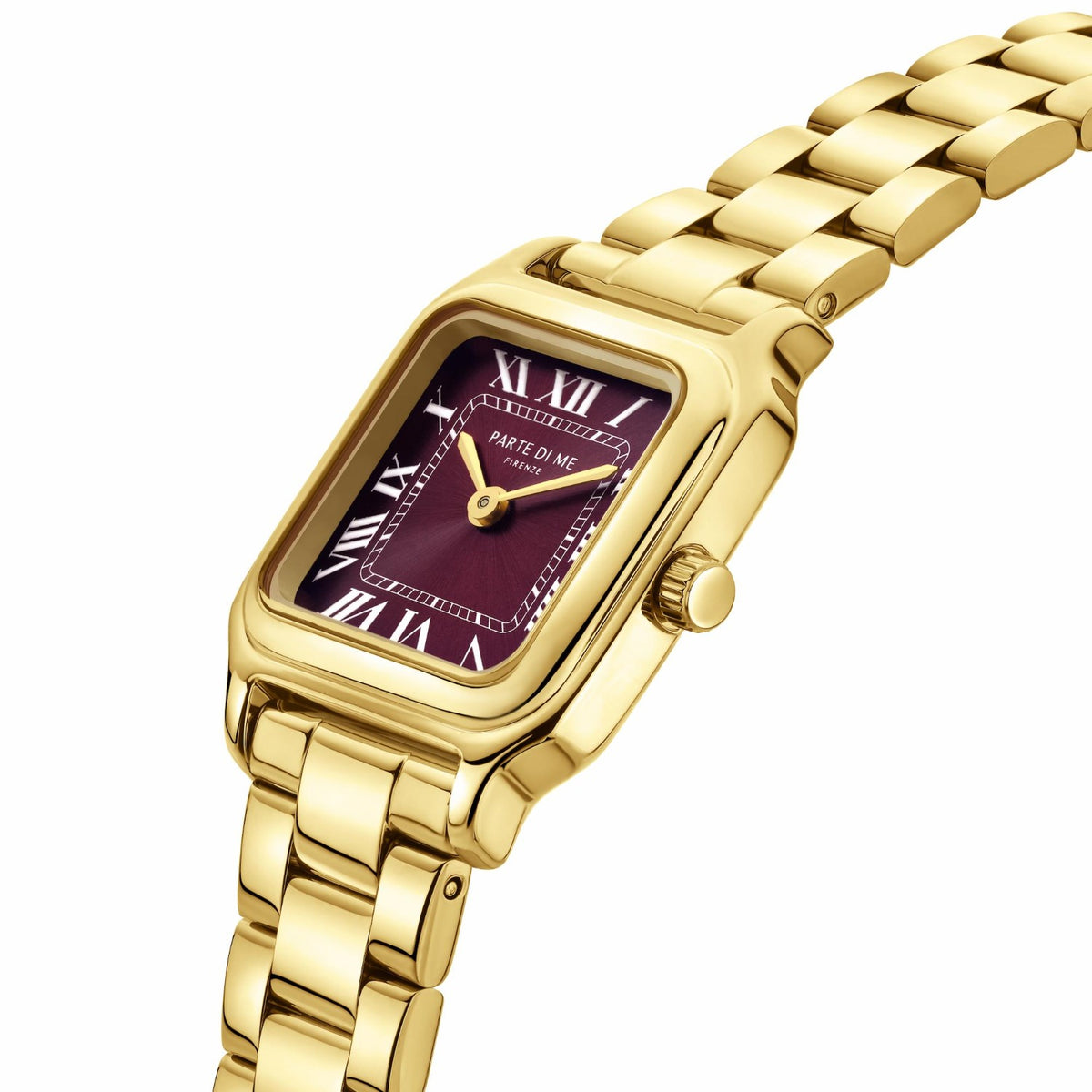 Parte di Me Orologio rectangular ladies watch gold and bordeaux PDM09037