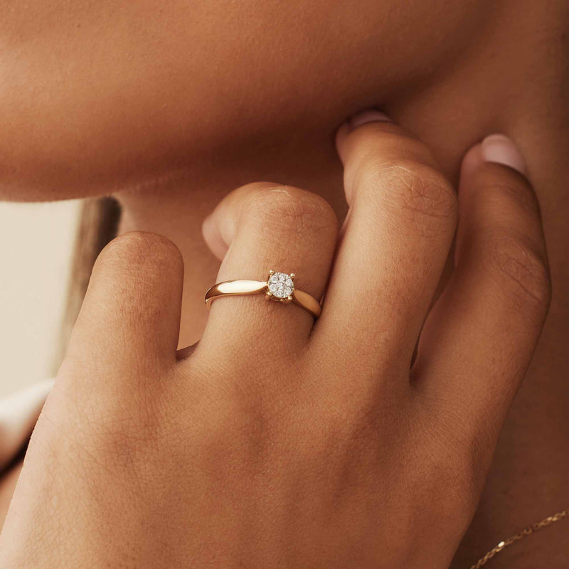 Isabel Bernard De la Paix Hanaé 14 Carat Gold Ring | diamond 0.08 ct | IBD330007-50-zoom-