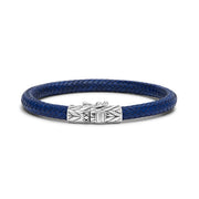 Buddha to Buddha Ellen 925 Sterling Silver Blue Leather Bracelet BTB149BU-F