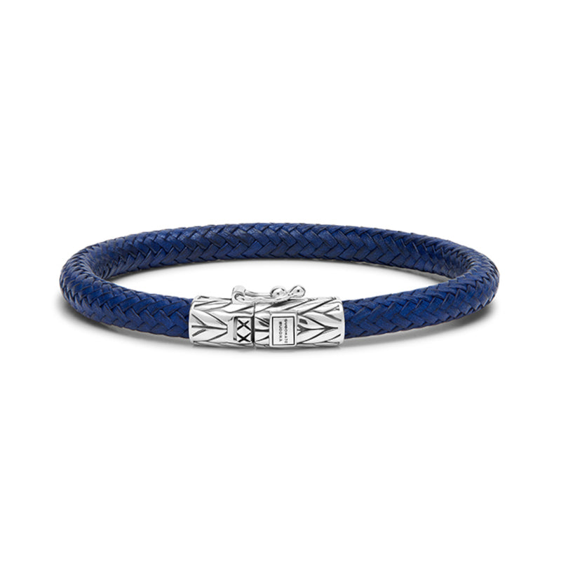 Buddha to Buddha Ellen 925 Sterling Silver Blue Leather Bracelet BTB149BU-F-zoom-