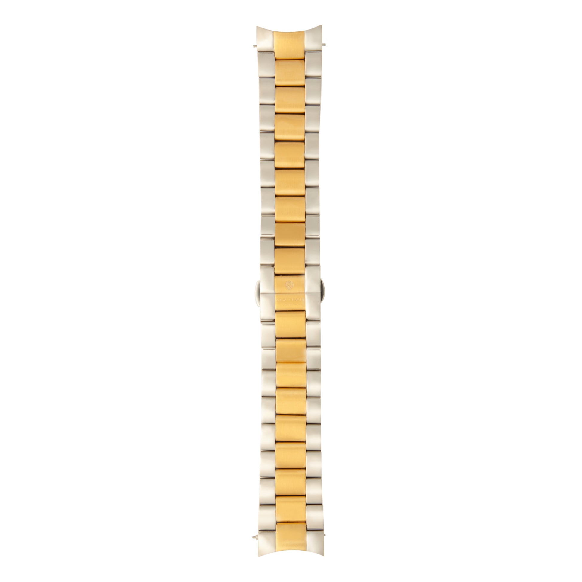 Sem Lewis Metropolitan stalen Watchstrap 24 mm Silver-coloured and Gold-coloured SL620027