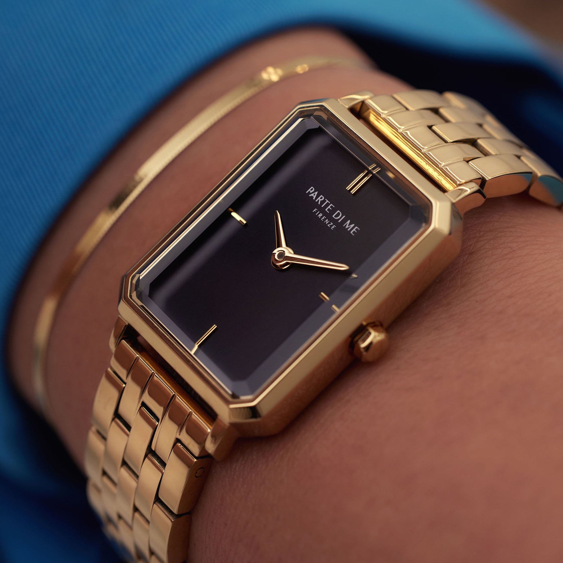 Parte Di Me Orologio Rechthoekig Women'sWatch Gold-coloured and Black PDM09001