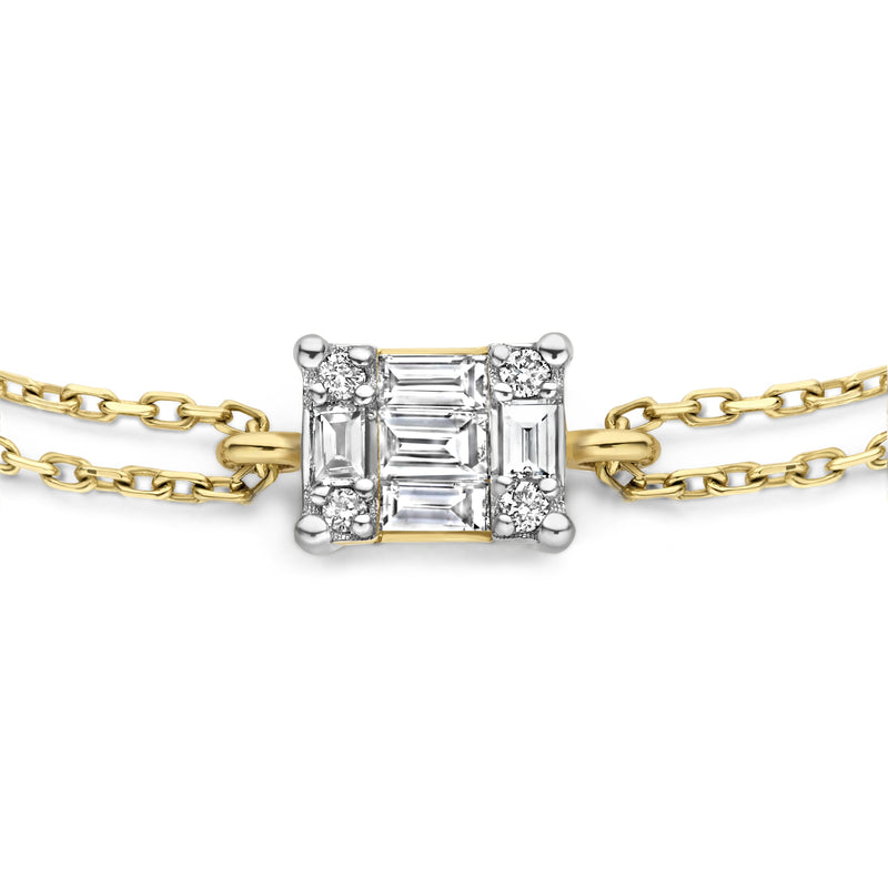 Isabel Bernard De la Paix Maxime 14 Carat Golden Bracelet | diamond 0.10 ct | IBD320009-zoom-
