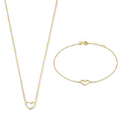 Isabel Bernard Cadeau d'Isabel 14 Carat Golden Necklace and Bracelet giftset IB90058