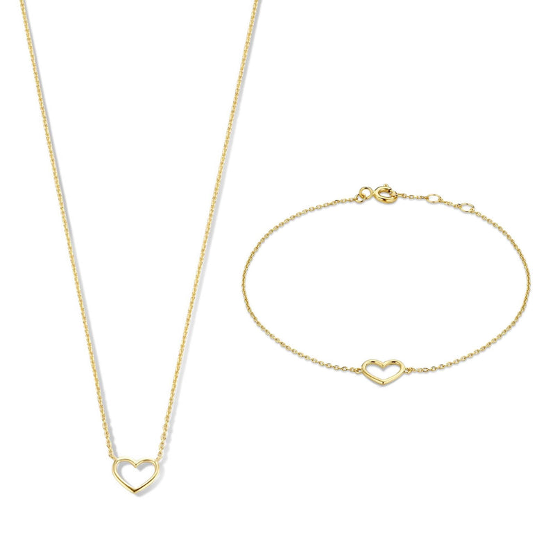 Isabel Bernard Cadeau d'Isabel 14 Carat Golden Necklace and Bracelet giftset IB90058-zoom-
