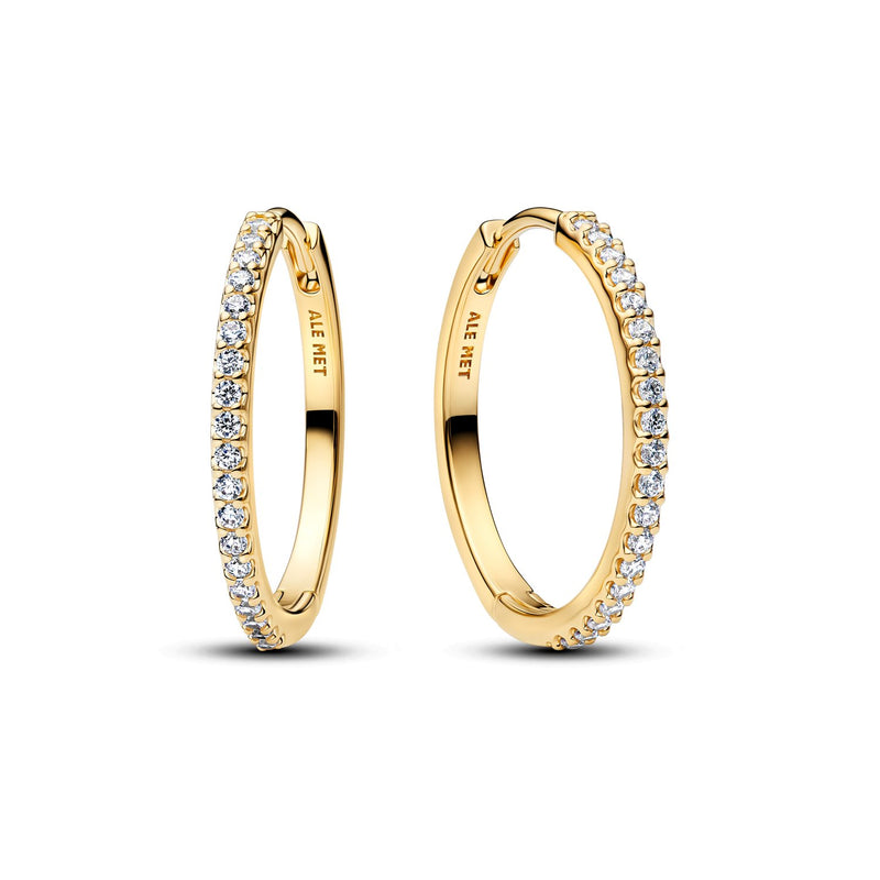 Pandora Timeless Gold Plated Sparkling Hoop Earrings 264652C01-zoom-