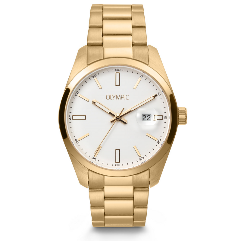 Olympic Louis Gold and White Men's Watch OL75HDD001-zoom-