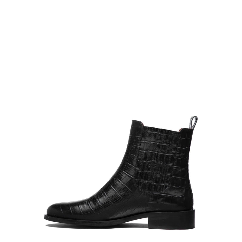 Isabel Bernard Vendôme Chey Croco Black Calfskin Leather Chelsea Boots IB53012-201-40-zoom-
