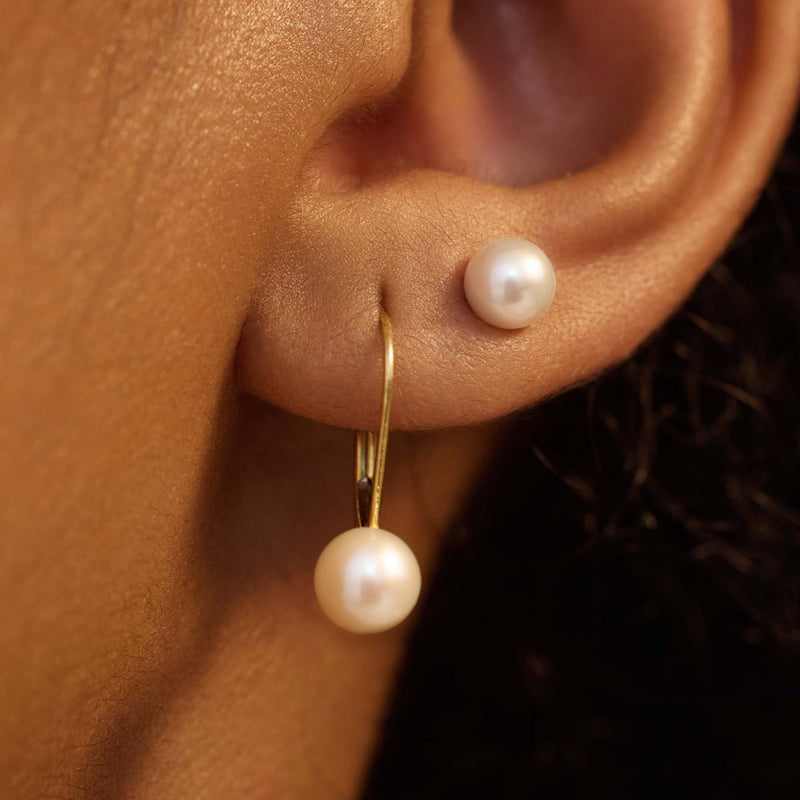 Beloro Jewels Monte Napoleone Perla 9 carat gold Ear Studs BO360004-zoom-