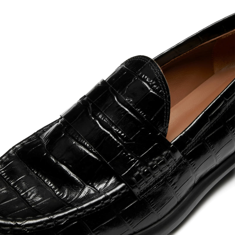 Isabel Bernard Vendôme Blandine croco black calfskin leather loafers IB51015-201-38-zoom-