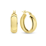 Parte Di Me Bibbiena Poppi Casentino 925 Sterling Silver Gold Plated Hoop Earrings PDM36156
