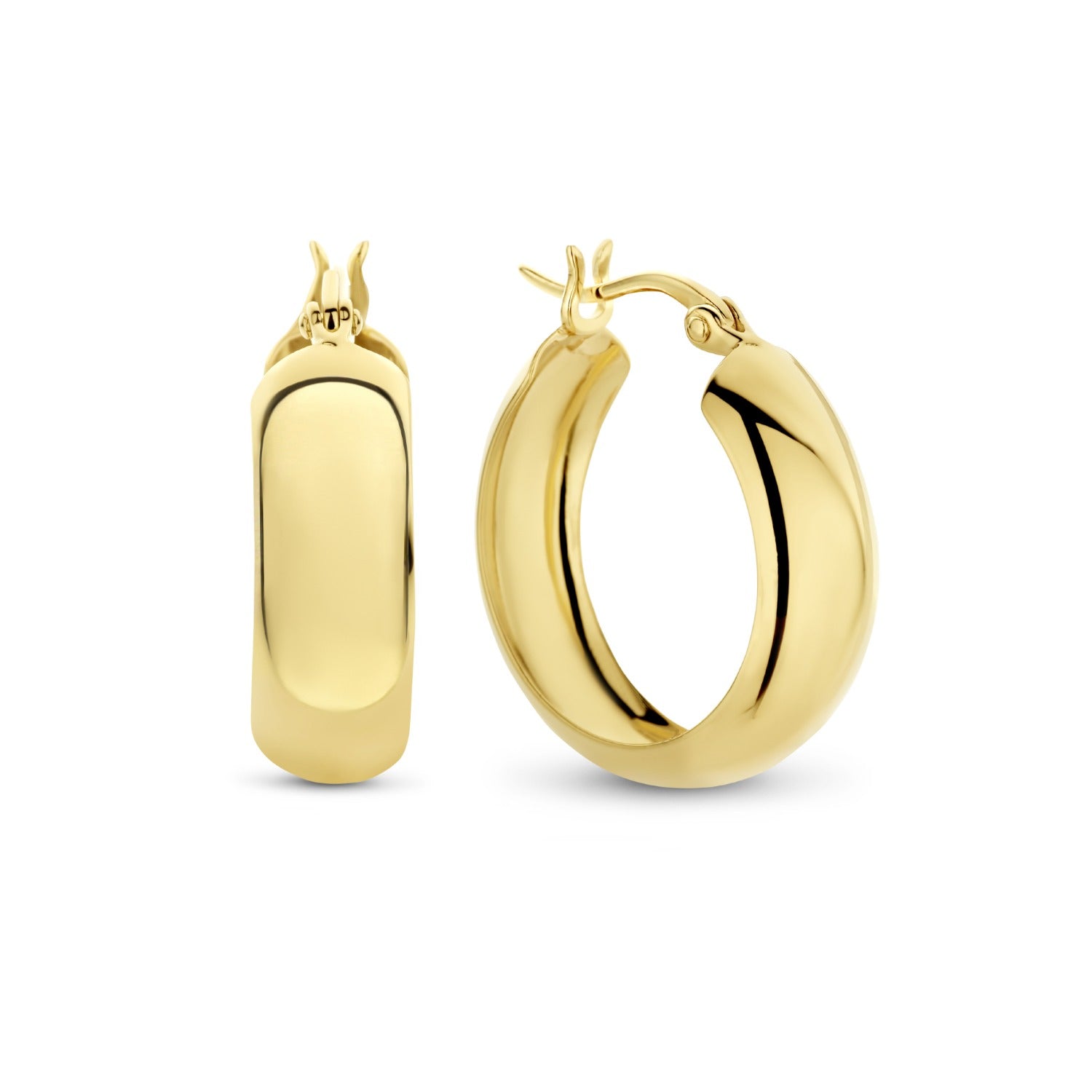 Parte Di Me Bibbiena Poppi Casentino 925 Sterling Silver Gold Plated Hoop Earrings PDM36156