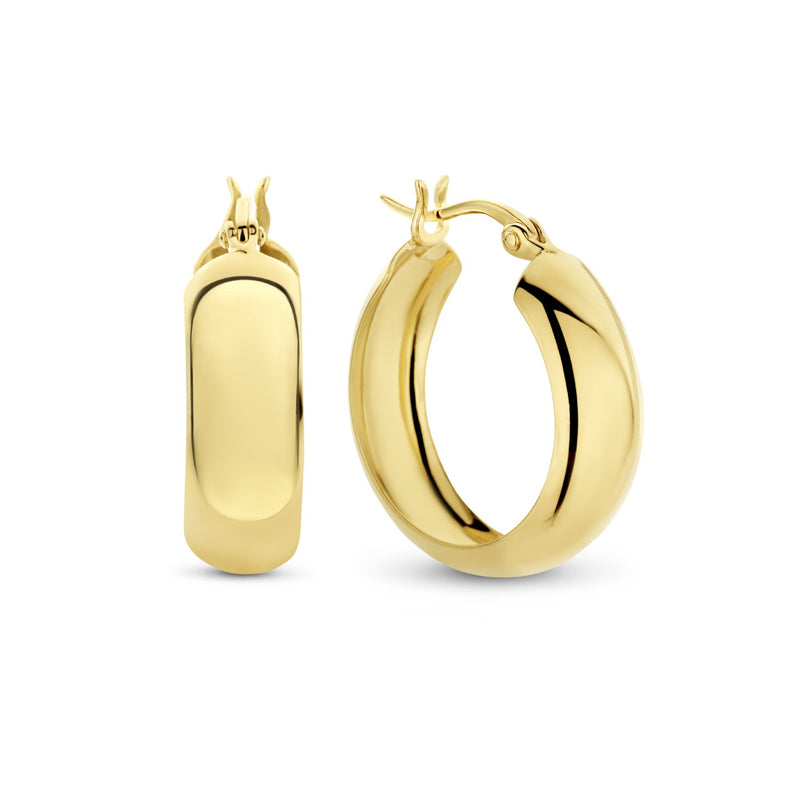 Parte Di Me Bibbiena Poppi Casentino 925 Sterling Silver Gold Plated Hoop Earrings PDM36156-zoom-