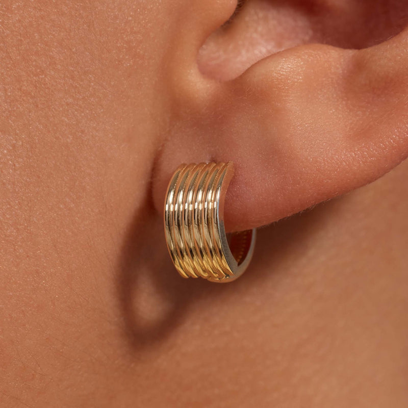 Beloro Jewels La Rinascente Amelie 9 karat gold hoop earrings BO360107-zoom-