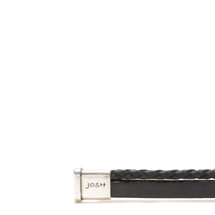 Josh Silver Black Armband 09110-BRA-BLACK-L (Lengte: 23.00 cm)