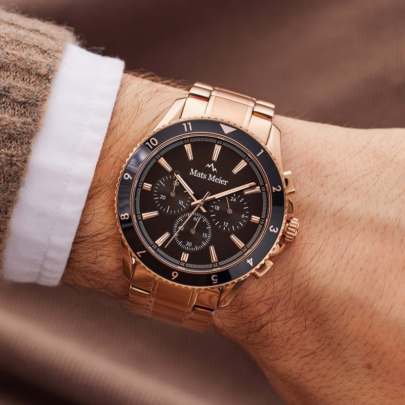 Mats Meier Ponte dei Salti Chronograph Men'sWatch Roesgoldcoloured and Black MM00510-zoom-