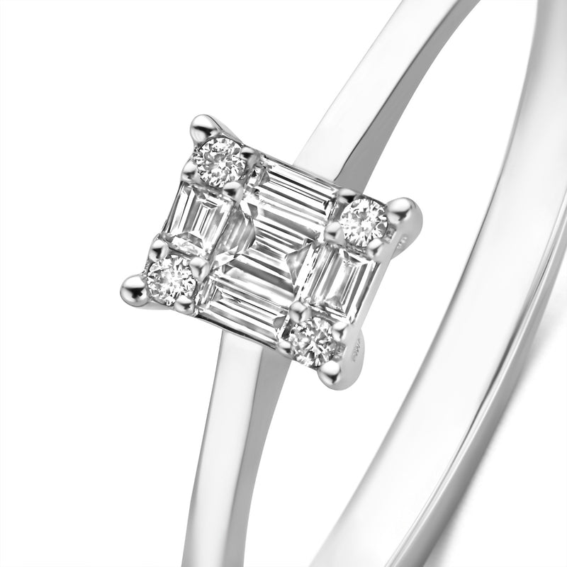 Isabel Bernard De la Paix Maxime 14 karat whitegold ring with diamond 0.13 carat IBD330042-54-zoom-