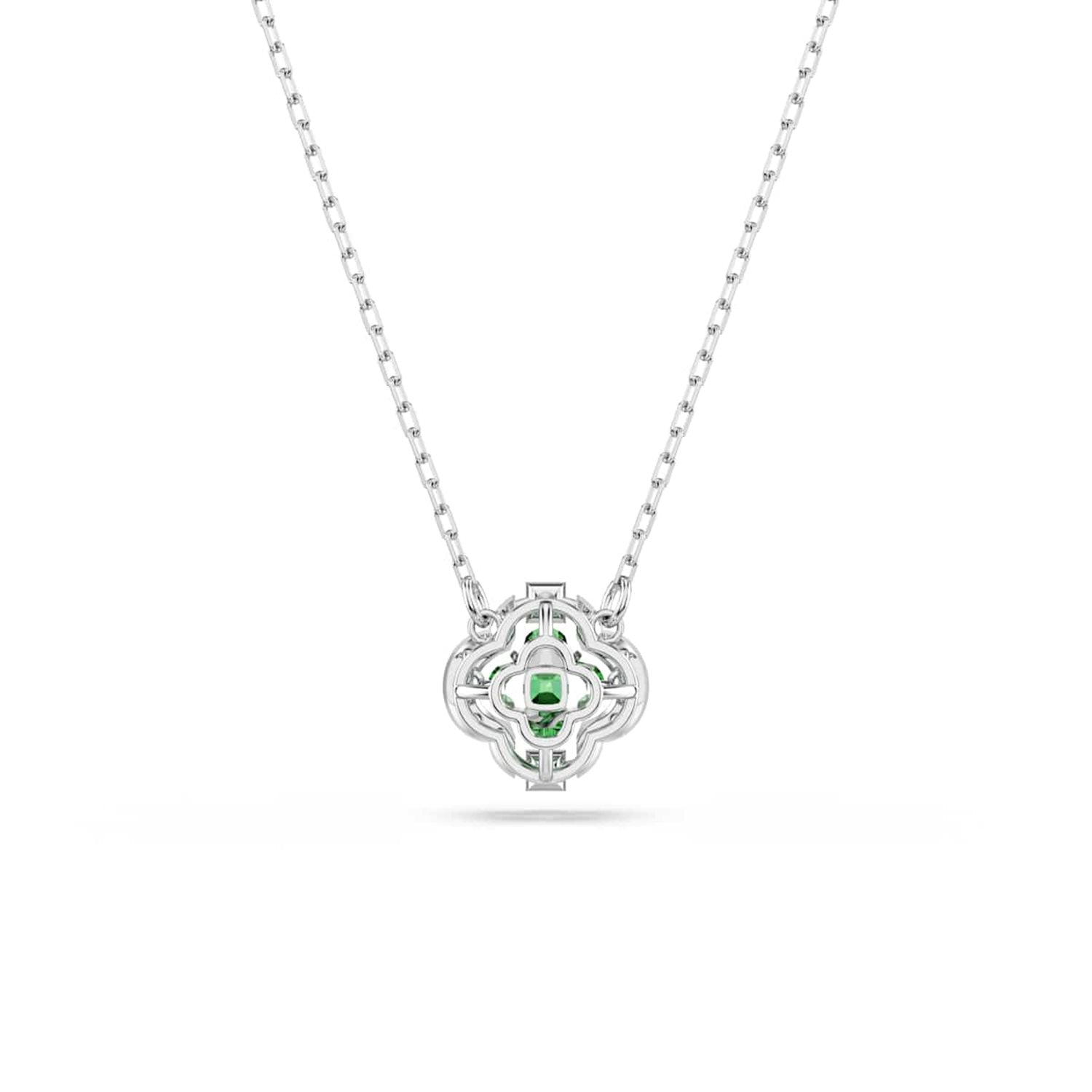 Swarovski Una Sparkling Dc Silver-Tone Necklace with Green Crystal 5757785