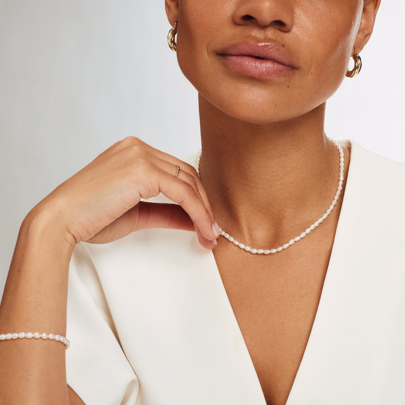 Isabel Bernard Cadeau d'Isabel 14 karat gold necklace and bracelet gift set with freshwater pearls IB90174-zoom-