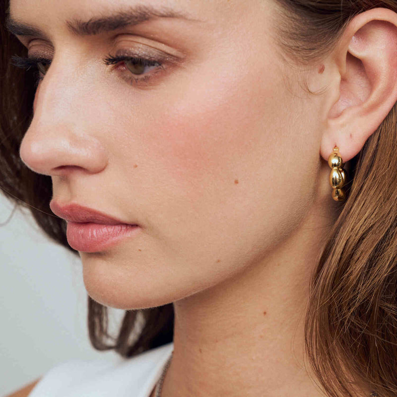 Sif Jakobs Gold Plated Goccia Cerchietto Piccolo Earrings SJ-E2596-YG-zoom-