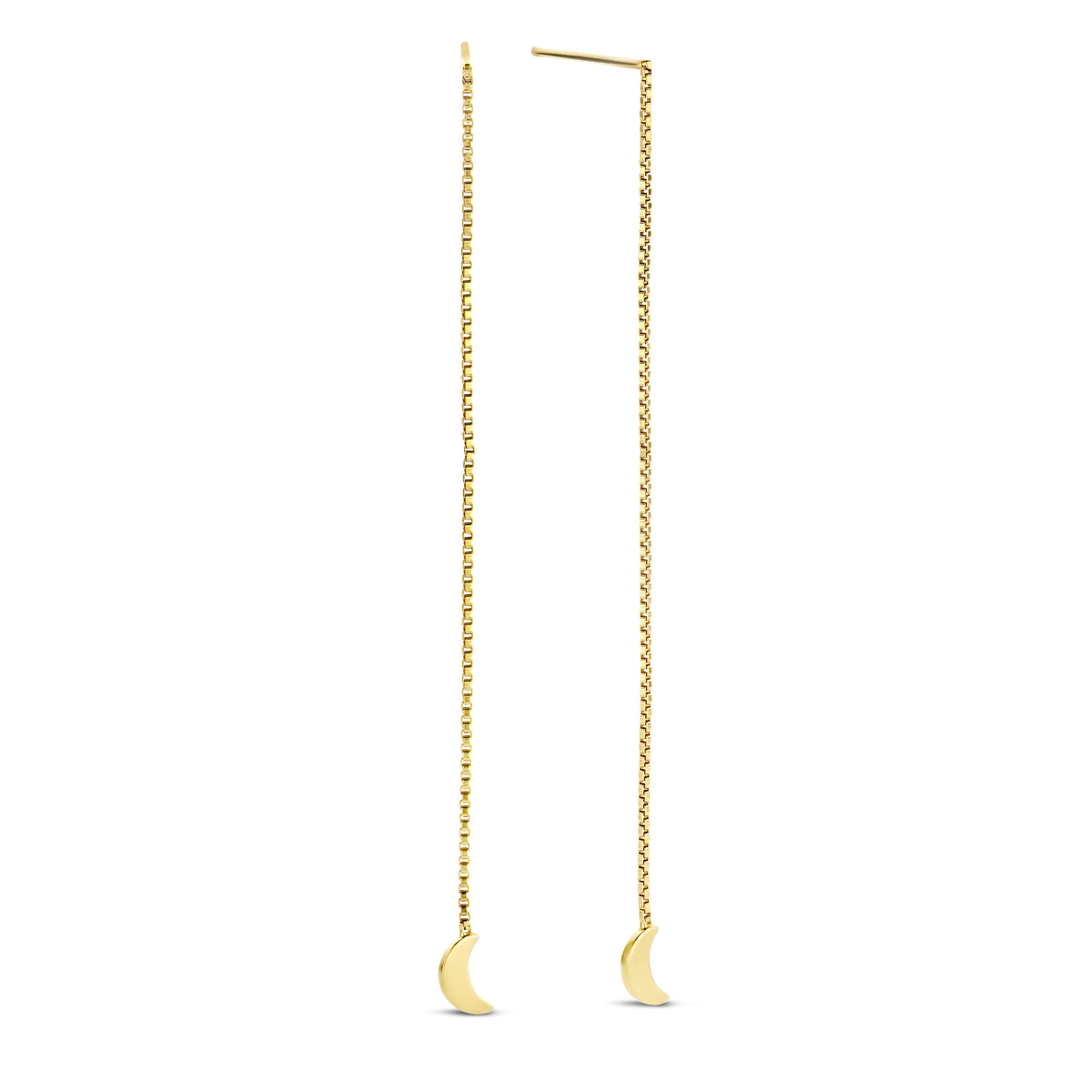 Violet Hamden 925 Sterling Silver Gold-coloured Long Night Cresent Moon Earrings VH16047