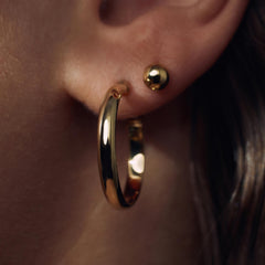 Parte Di Me Bibbiena Poppi Casentino 925 Sterling Silver Gold Plated Hoop Earrings PDM36152