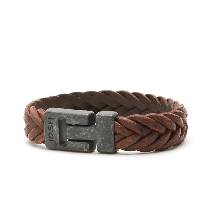 Josh Vintage Black-Brown Armband 24832-VB-BROWN-M (Lengte: 21.00 cm)-zoom-