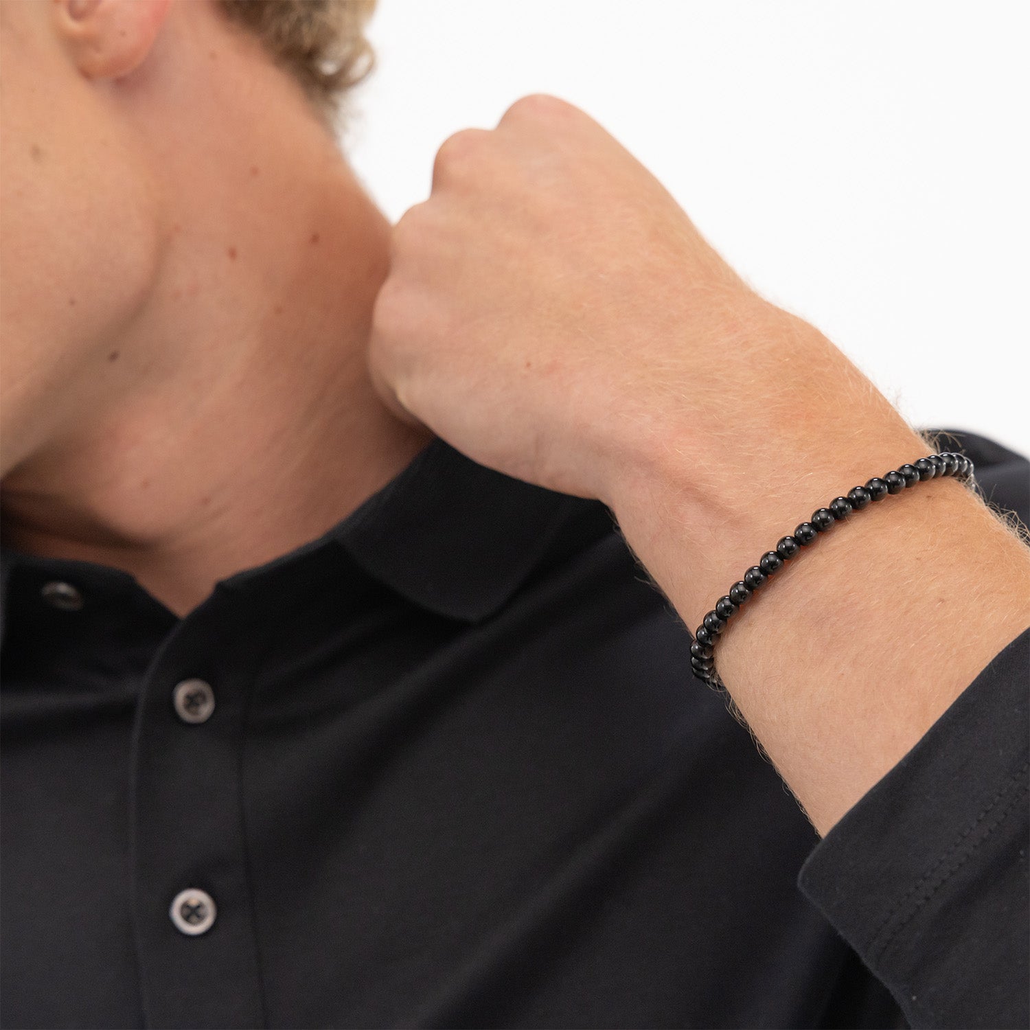 Hugo Boss BOSS Black Beaded Gemstone Bracelet HBJ1580789M