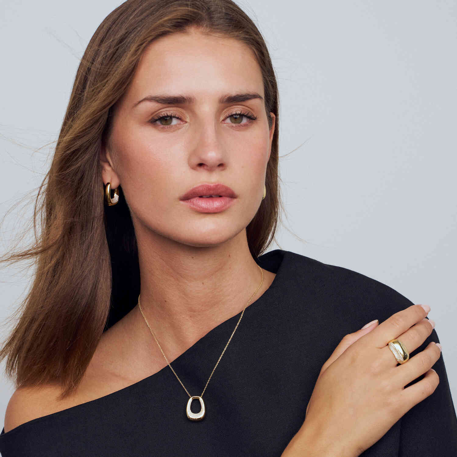 Sif Jakobs Gold Plated Borsa Grande Earrings SJ-E2621-CZ-YG