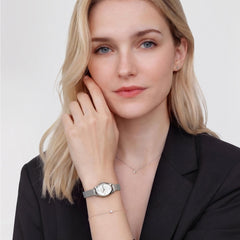 Daniel Wellington Ophelia Mini Mesh White Silver Women's Watch DW00100938