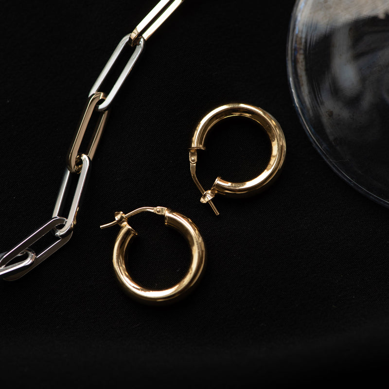 Parte di Me Bibbiena Poppi Casentino 925 sterling Silver gold plated Hoop Earrings PDM36056-zoom-