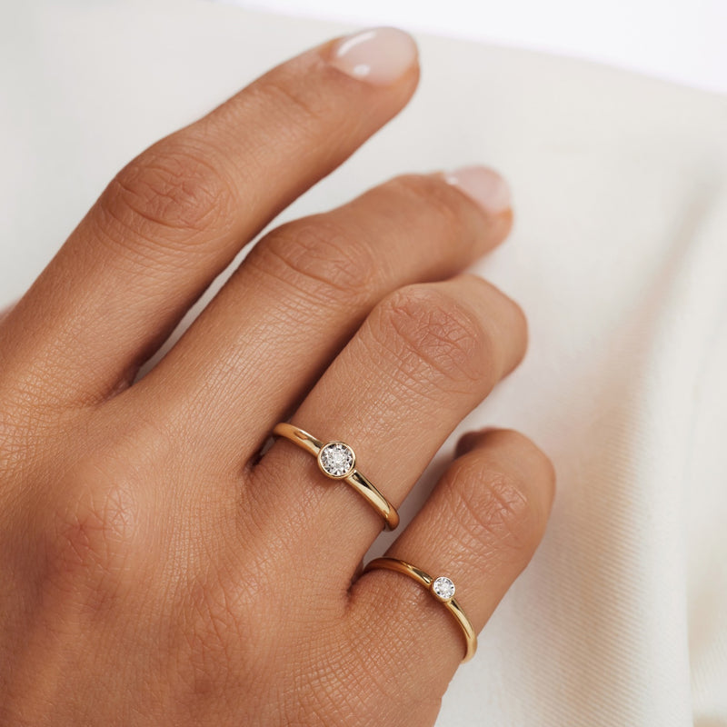 Isabel Bernard De La Paix Inaya 14 Carat Gold Ring | diamond 0.02 ct | IBD330025-48-zoom-