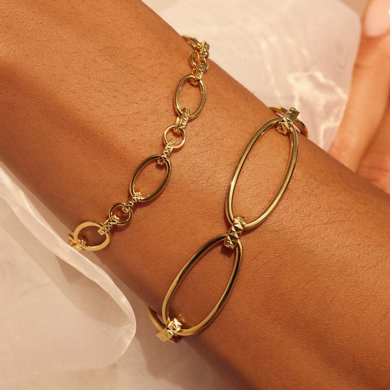 Parte Di Me Bibbiena Poppi Clara 925 Sterling Silver Gold Plated Link Bracelet PDM32146-zoom-