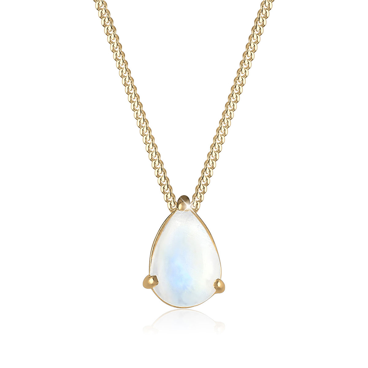Elli 925 Sterling Silver Necklace with Moonstone 2004-BF-0007694-002