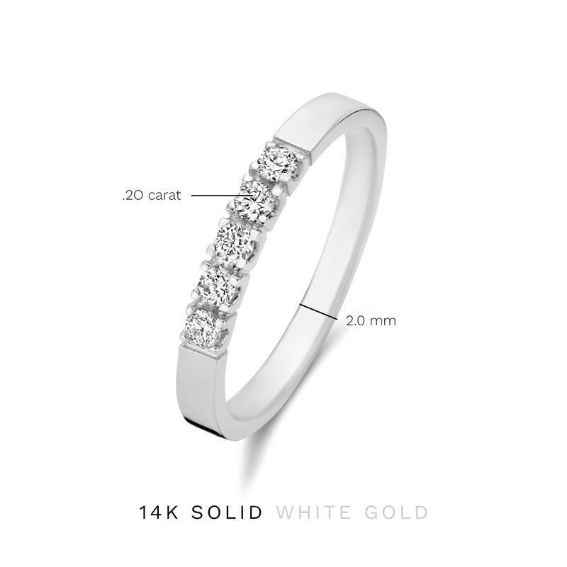 Isabel Bernard De la Paix Madeline 14 Carat Whitegold Ring | diamond 0.20 ct | IBD330019-48-zoom-